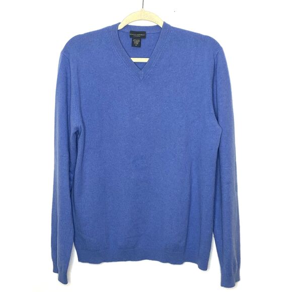 Banana Republic Cashmere V Neck Pullover Mens Long Sleeve Knit Sweater Sz M - Picture 1 of 8
